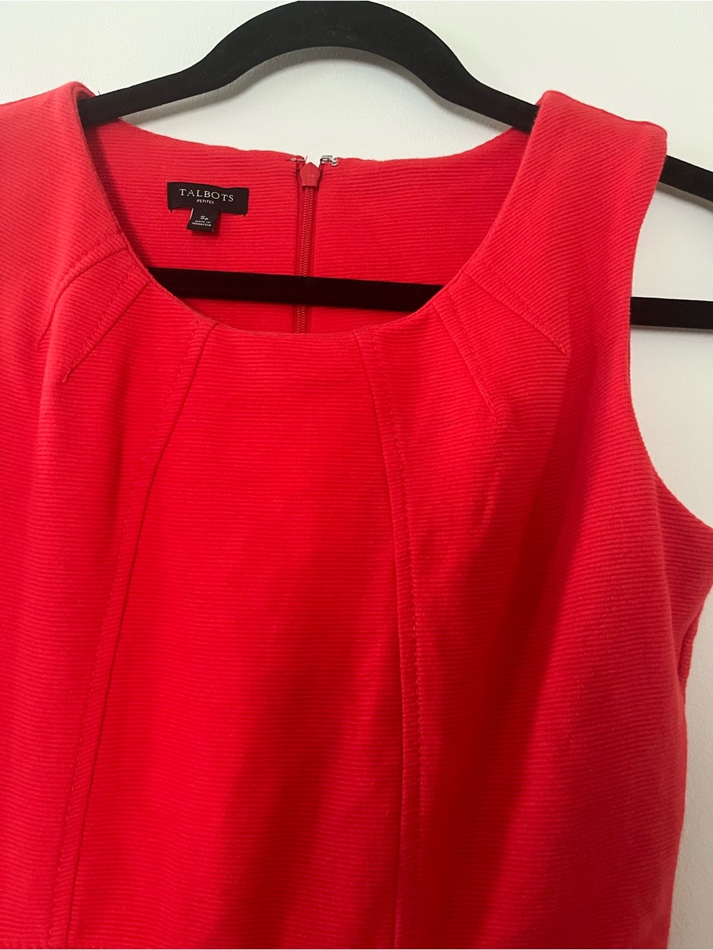 Talbots Red Fit & Flare Mini Dress Small Petite Office Work Business Casual - Picture 3 of 7